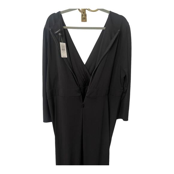 Torrid Studio Knit Hi-Low Maxi Dress Ruched Surplice Neck 3/4 Sleeve Black Sz 20 - Picture 10 of 15